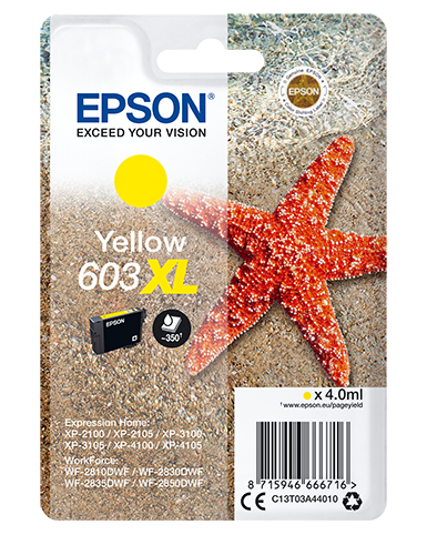 EPSON CARTUCCIA STELLA MARINA XL GIALLO INKJET ALTA CAPACITA C13T03A44010 NO BLISTER