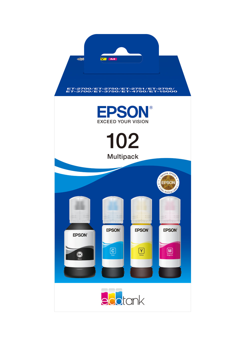 EPSON FLACONE ECONTANK MULTIPACK 102, 4 COLORI