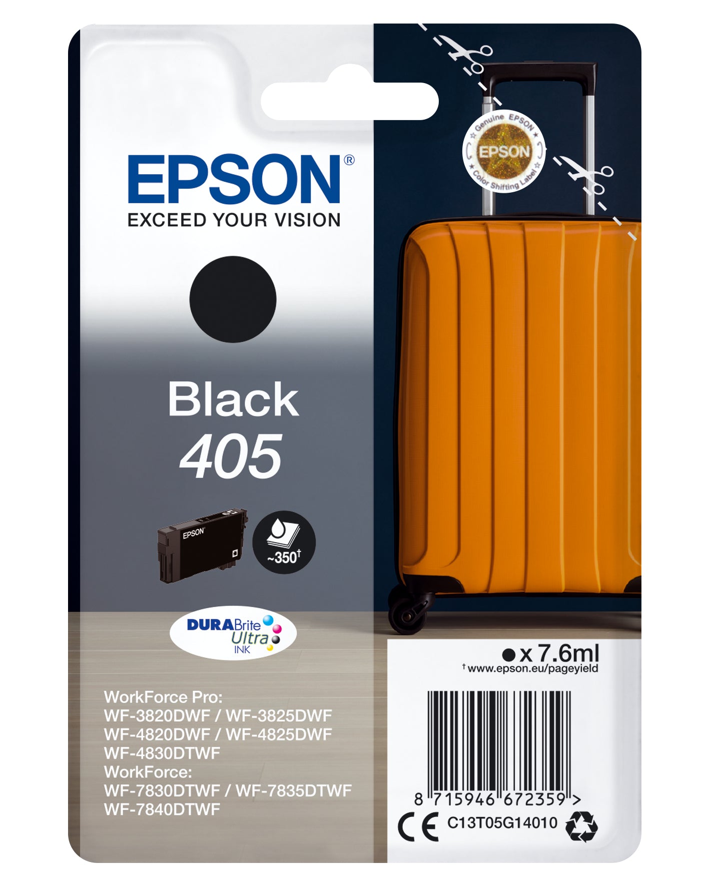 EPSON CARTUCCIA VALIGIA 405 NERO INKJET STANDARD C13T05G14010 NO BLISTER