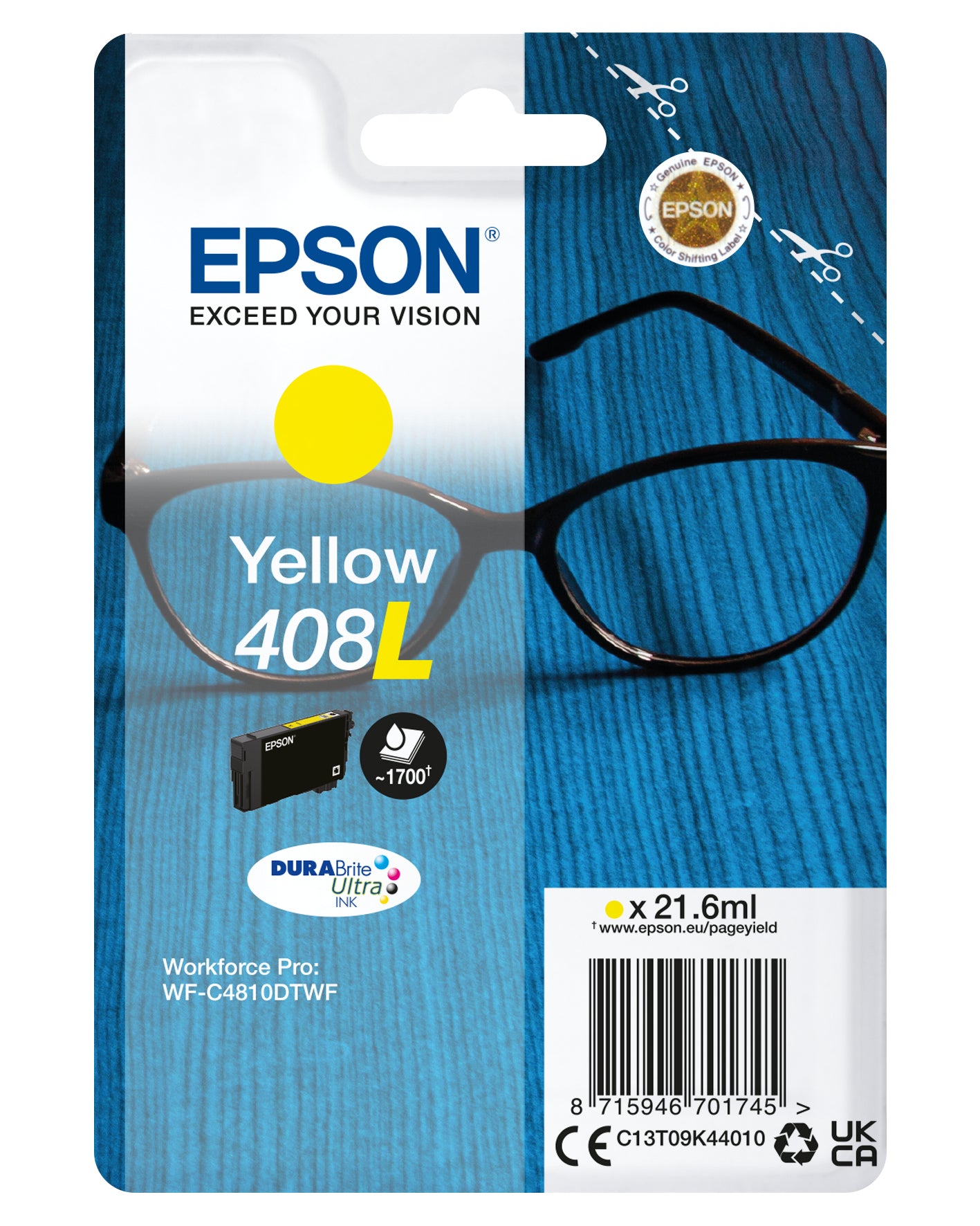 INCHIOSTRO EPSON CARTUCCIA GIALLO 408L DURABRITE ULTRA