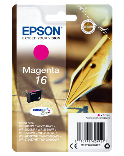 EPSON CART INK MAGENTA PER WF-2510WF, WF-2520NF, WF-2530WF WF-2540WF SERIE 16 PENNA E CRUC