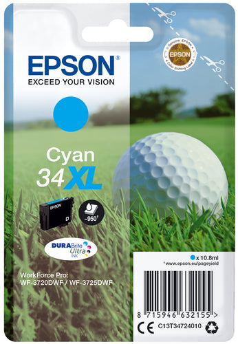 CARRELLO EPSON. INCHIOSTRO CIANO 34XL SERIE PALLINA DA GOLF