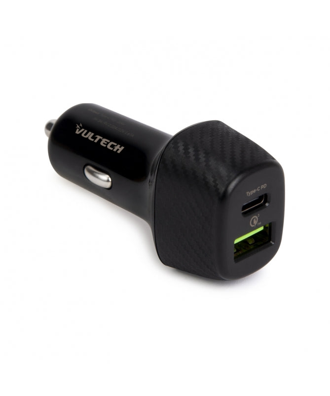 VULTECH CARICATORE DA AUTO CON USB E TYPE-C QUICKCHARGE 3.0 PD (Max 38W)