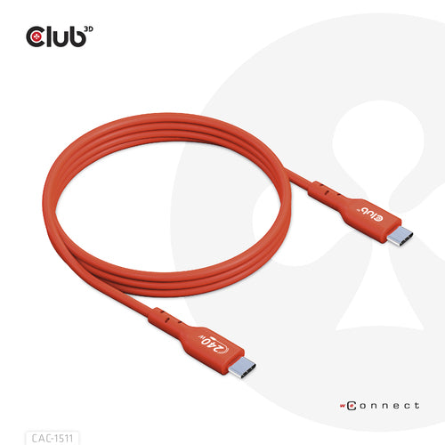 CLUB 3D CAVO USB2 TYPE-C BI-DIRECTIONAL USB-IF CERTIFIED CABLE DATA 480MB PD 240W(48V/5A)