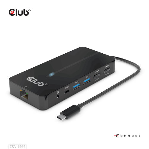 CLUB 3D HUB USB GEN1 TYPE-C 7-in-1  2x HDMI, 2x USB GEN1 TYPE-A, 1x RJ45, 1x 3.5mm Audio,