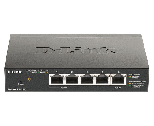 D-LINK SWITCH 5 PORTE GIGABIT POE SMART MANAGED, 1 PORTA POWER DELIVERY