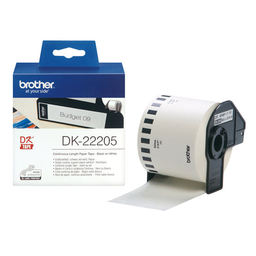 BROTHER DK-22205 NASTRO BIANCO CARTA TERMICA A LUNGHEZZA CONTINUA- 62MM -30