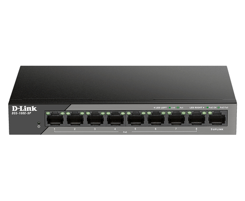 D-LINK SWITCH SORVEGLIANZA 9 PORTE 10/100 UNMANAGED LONG RANGE POE