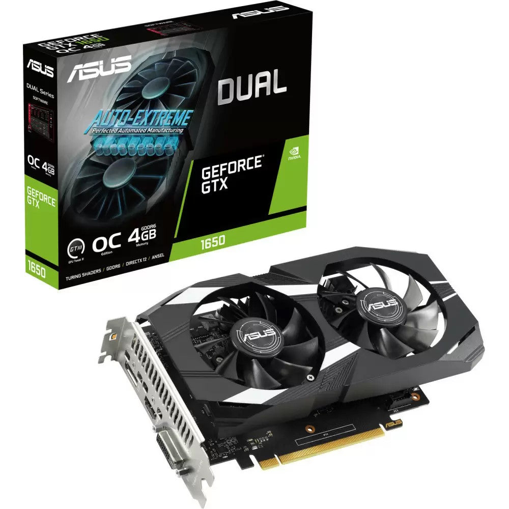 ASUS VGA GEFORCE GTX 1650, DUAL-GTX1650-O4GD6-P-EVO, 4GB GDDR6, DVI/HDMI/DP, 90YV0EZD-M0NA