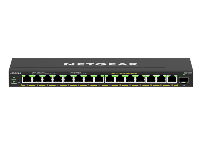 NETGEAR SWITCH 16 PORTE DI CUI 15 POE, 231W, VLAN, QoS, IGMP SNOOPING