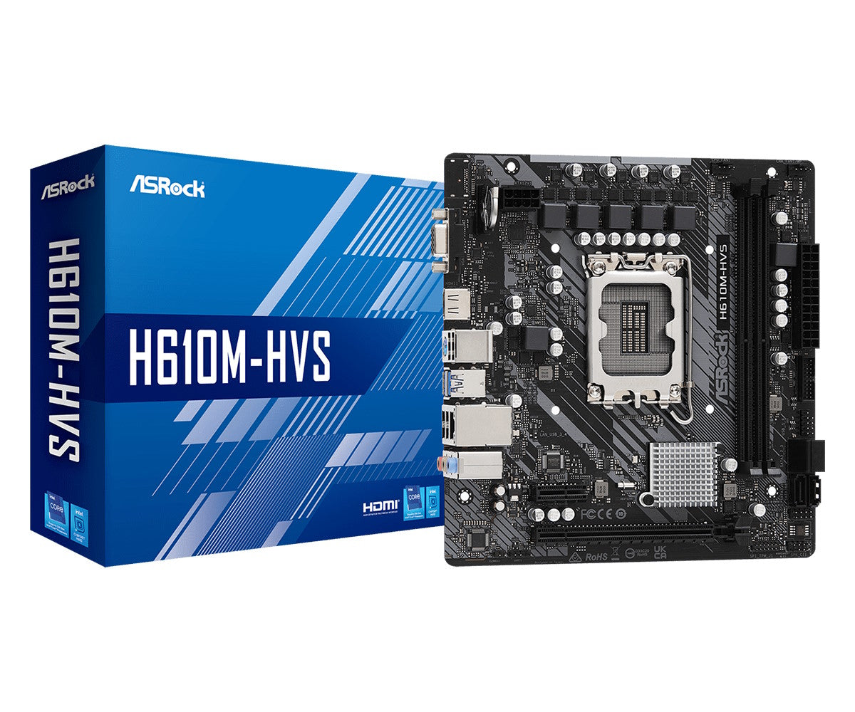 ASROCK MB H610, H610M-HVS, LGA1700, 2DDR4, VGA/HDMI, mATX