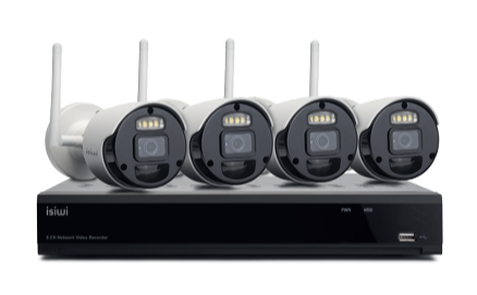 KIT ISIWI WIRELESS CONNECT S4 ISW-K1N8BF2MP-4 GEN1 NVR 8 CANALI + 4 TELECAMERE IP 1080P 2M