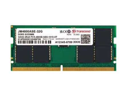 TRANSCEND RAM 32GB JM DDR5 4800 SO-DIMM 2Rx8 2Gx8 CL40 1.1V