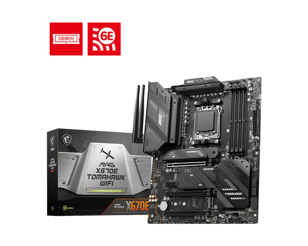 MSI MB AMD X670, X670-E TOMAHAWK AM5 4DDR5,3PCI-Ex16,1PCI-Ex1,4M.2,4SATA3,1USB3.2Gen2x2,4U