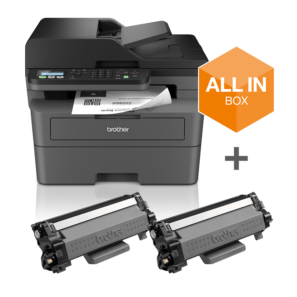 BROTHER MULTIF. LASER A4 B/N, 32PPM FRONTE/RETRO USB/WIFI  ALL IN BOX 2 TONER GRATUITI