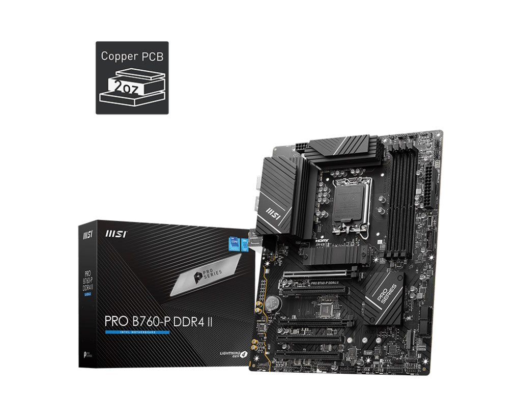 MSI MB B760, B760-P PRO, LGA1700,4DDR4,5PCI-EX16,M.2(1*KEY E+2*KEY M),4SATA3,1USB3.2