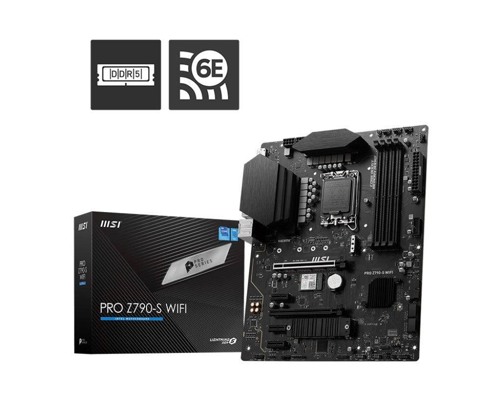 MSI MB Z790, PRO Z790-S WIFI, LGA 1700, 4DDR5, 2PCI-Ex16, 3PCI-Ex1, M.2, 4SATA3