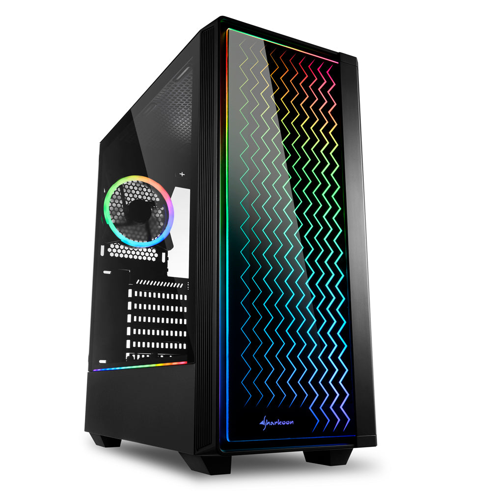 SHARKOON CASE RGB LIT 200, ATX, 7 SLOTS EXPANSION, 2 USB 3.0, 1 USB 2.0, DRIVE BAY 2X3.5 -