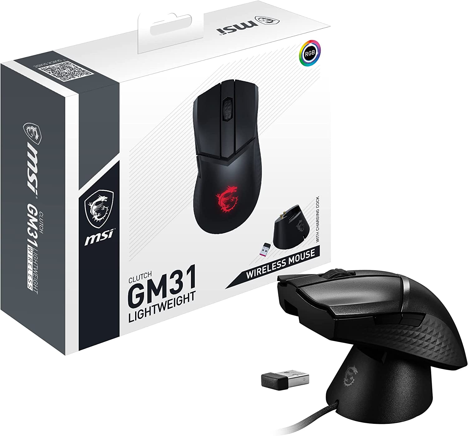 MSI MOUSE GAMING CLUTCH GM31 WIRELESS LIGHTWEIGHT BLACK