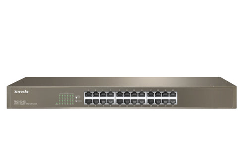 TENDA SWITCH 24 PORTE GIGABIT 10/100/1000, CAPACITA SWITCHING 48GBPS, PROTEZIONE FULMINI 6