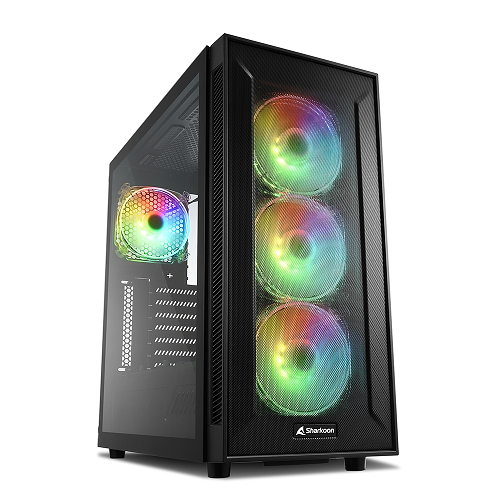 SHARKOON CASE ATX TG6M RGB 2XUSB 2.0, 2XUSB 3.0, VETRO TEMPERATO, 4X 120 ARGB, ARGB CONTRO