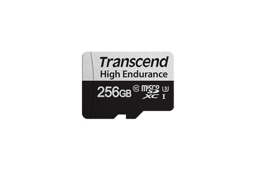 TRANSCEND MEMORY CARD 256GB microSD w/ adapter U3, High Endurance