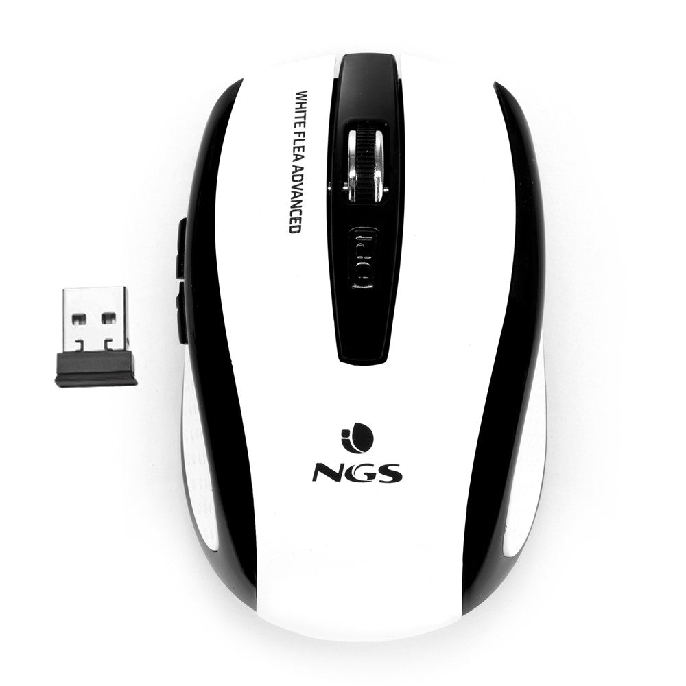 NGS MOUSE wireless RF 2,4 GHz con nano ricevitore USB. Risoluzione 800/1600 DPI. Colore ne