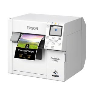 EPSON COLORWORKS C4000, MATT BLACK INK, CUTTER, ZPLII, USB, ETHERNET